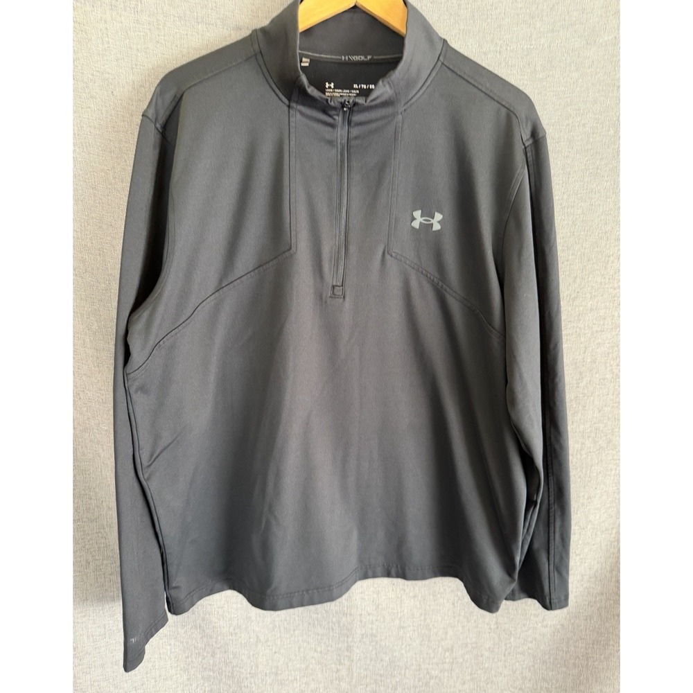 Under Armour Quarter Zip Men Size XL Black Pullover Lightweight Loose